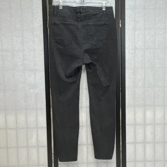 Lane Bryant High Rise Straight Leg Stretch Denim Jeans Black 12 - Picture 2 of 11